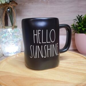 Rae Dunn Hello Sunshine Black Ceramic Artisan Mug